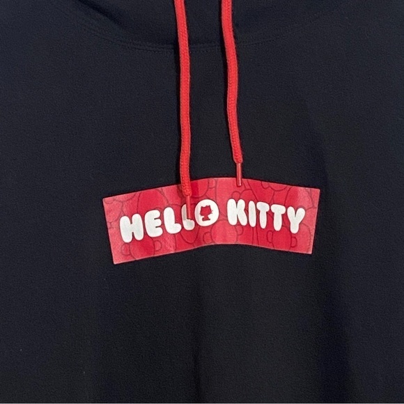 Hello Kitty black women’s cotton lounge casual pullover sweater hoodie  size XL - Picture 2 of 9